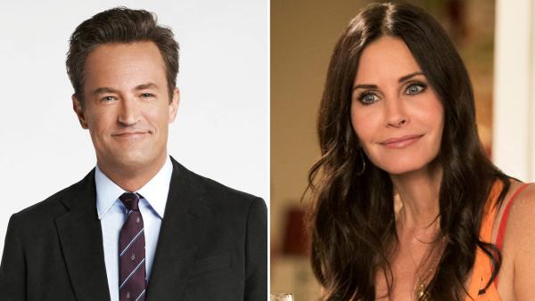 Matthew Perry appears in a promotional photo in 2012 for Go On. / Courteney Cox appears in a still from the 2013 season of Cougar Town. - Provided courtesy of NBC / TBS Matthew Perry appears in a promotional photo in 2012 for Go On. / Courteney Cox appears in a still from the 2013 season of Cougar Town. - Provided courtesy of NBC / TBS