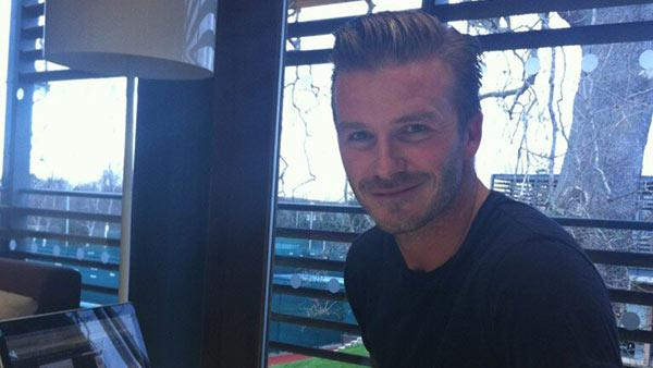 David Beckham chats with fans on Twitter on Feb. 6, 2013. - Provided courtesy of twitter.com/hm/status/299147870949478400 David Beckham chats with fans on Twitter on Feb. 6, 2013. - Provided courtesy of twitter.com/hm/status/299147870949478400