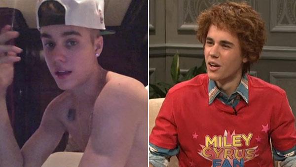 Justin Bieber appears in a video he posted on Telly on February 10, 2013. / Bieber appears on Saturday Night Live on February 9, 2013. - Provided courtesy of Telly / NBC Justin Bieber appears in a video he posted on Telly on February 10, 2013. / Bieber appears on Saturday Night Live on February 9, 2013. - Provided courtesy of Telly / NBC