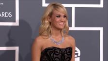 Carrie Underwood wears a $31 million necklace at the 2013 Grammys on Feb. 10, 2013. - Provided courtesy of OTRC