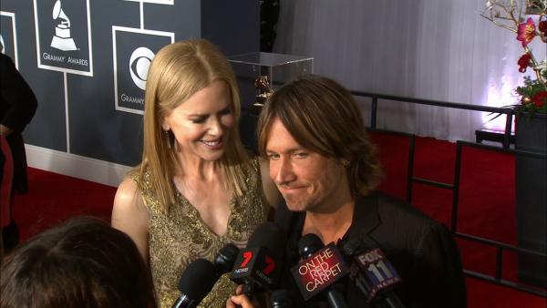 Keith Urban and Nicole Kidman act cute at the 2013 Grammys on Feb. 10, 2013. - Provided courtesy of OTRC Keith Urban and Nicole Kidman act cute at the 2013 Grammys on Feb. 10, 2013. - Provided courtesy of OTRC