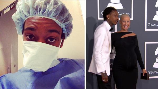 Wiz Khalifa posted this photo on his Instagram page on Feb. 21, 2013, just before fiancee Amber Rose gave birth to their first child. / A pregnant Amber Rose and fiance Wiz Khalifa attend the 2013 Grammy Awards on Feb. 10, 2013. - Provided courtesy of OTRC / instagram.com/p/WAZ-2tndi- Wiz Khalifa posted this photo on his Instagram page on Feb. 21, 2013, just before fiancee Amber Rose gave birth to their first child. / A pregnant Amber Rose and fiance Wiz Khalifa attend the 2013 Grammy Awards on Feb. 10, 2013. - Provided courtesy of OTRC / instagram.com/p/WAZ-2tndi-