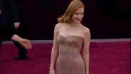 Jessica Chastain walks the red carpet at the 2013 Oscars on Sunday, February 24. - Provided courtesy of OTRC