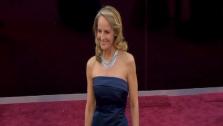 Helen Hunt walks the red carpet at the 2013 Oscars on Sunday, February 24.