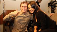 Chris Stark of BBC Radio 1s Scott Mills show appears with Mila Kunis in a photo posted on his Facebook page on March 4, 2013. - Provided courtesy of facebook.com/r1ChrisStark