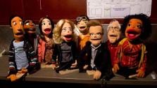 In a season 4 episode of Community titles Intro to Felt Surrogacy, the characters from the NBC show are shown as puppets. Pictured from L to R: Abed, Troy, Annie, Britta, Chang, Jeff, Pierce and Shirley. - Provided courtesy of Justin Lubin / NBC