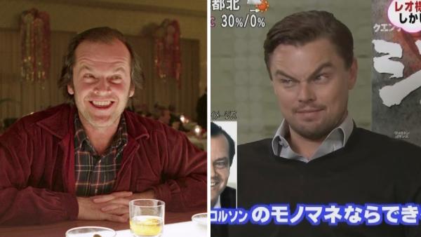 Jack Nicholson appears in a scene from the 1980 film The Shining. / Leonardo DiCaprio does his Jack Nicholson impression in an interview with a Japanese talk show host in a video uploaded on March 5, 2013. - Provided courtesy of Warner Bros. Pictures / http://www.youtube.com/watch?vAIZcD_Jk0nc&featureplayer_embedded Jack Nicholson appears in a scene from the 1980 film The Shining. / Leonardo DiCaprio does his Jack Nicholson impression in an interview with a Japanese talk show host in a video uploaded on March 5, 2013. - Provided courtesy of Warner Bros. Pictures / http://www.youtube.com/watch?vAIZcD_Jk0nc&featureplayer_embedded