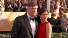 Alec Baldwin and wife Hilaria Thomas pose on the red carpet at the 2013 SAG Awards in Los Angeles on Jan. 27, 2013. - Provided courtesy of OTRC