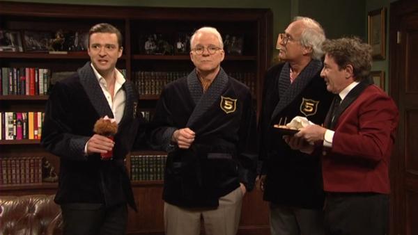 Justin Timberlake appears alongside Martin Short, Chevy Chase and Steve Martin on the March 9, 2013 episode of Saturday Night Live. - Provided courtesy of NBC Justin Timberlake appears alongside Martin Short, Chevy Chase and Steve Martin on the March 9, 2013 episode of Saturday Night Live. - Provided courtesy of NBC