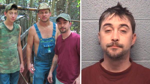 Tim, Steve, JT of the Discovery Chanel show Moonshiners pose at finished still site. /This image provided by the Danville Virginia Police Department, shows the booking photo of Steven Ray Tickle, a star on the TV show Moonshiners. - Provided courtesy of Discovery Chanel / Danville, Va. Police Tim, Steve, JT of the Discovery Chanel show Moonshiners pose at finished still site. /This image provided by the Danville Virginia Police Department, shows the booking photo of Steven Ray Tickle, a star on the TV show Moonshiners. - Provided courtesy of Discovery Chanel / Danville, Va. Police