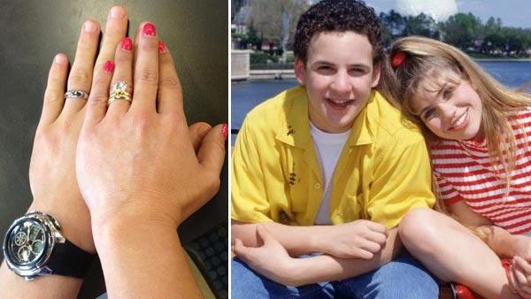 Ben Savage and Danielle Fishel appear in a promotional photo for Boy Meets World. / Danielle Fishel debuts the official Girl Meets World wedding bands in a photo on her official Twitter from March 21. - Provided courtesy of ABC / twitter.com/daniellefishel Ben Savage and Danielle Fishel appear in a promotional photo for Boy Meets World. / Danielle Fishel debuts the official Girl Meets World wedding bands in a photo on her official Twitter from March 21. - Provided courtesy of ABC / twitter.com/daniellefishel