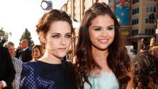 Kristen Stewart and Selena Gomez arrive to the 26th annual Nickelodeons Kids Choice Awards on Saturday, March 23, 2013, in Los Angeles. - Provided courtesy of AP / Jordan Strauss