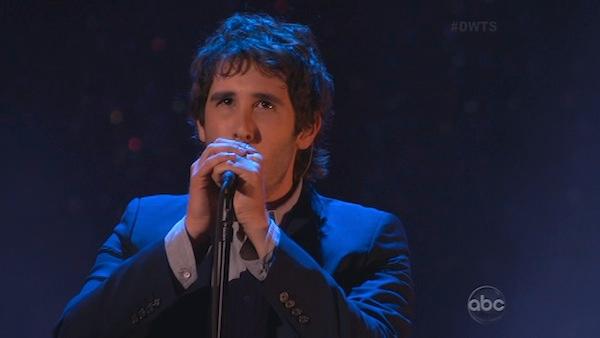 Josh Groban performs on the first results show for Dancing With The Stars season 16, which aired on March 26, 2013. - Provided courtesy of ABC / Adam Taylor