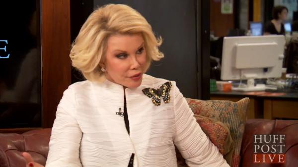 Joan Rivers talks to HuffPost Live during a chat on March 29, 2013. - Provided courtesy of Huffington Post Joan Rivers talks to HuffPost Live during a chat on March 29, 2013. - Provided courtesy of Huffington Post
