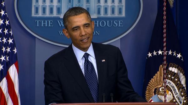 President Barack Obama talks to the press at the White House on Friday, March 1, 2013. - Provided courtesy of KABC President Barack Obama talks to the press at the White House on Friday, March 1, 2013. - Provided courtesy of KABC