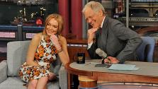 Lindsay Lohan appears on The Late Show with David Letterman on April 9, 2013. - Provided courtesy of CBS
