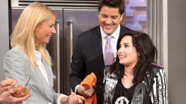 Demi Lovato and Gwyneth Paltrow appear on Good Morning America, on April 10, 2013. - Provided courtesy of ABC / Fred Lee Demi Lovato and Gwyneth Paltrow appear on Good Morning America, on April 10, 2013. - Provided courtesy of ABC / Fred Lee
