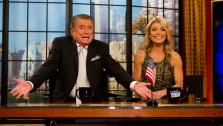 Regis Philbin and Kelly Ripa appear on Regis farewell episode of LIVE! with Regis and Kelly on Nov. 18, 2011. - Provided courtesy of AP / Kathy Willens / Charles Sykes