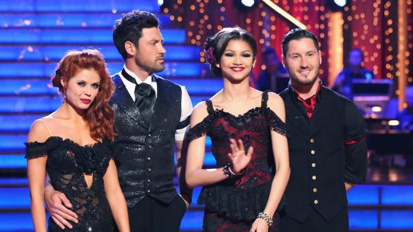 Dancing With The Stars contestant Zendaya appears on week five of the ABC show on April 15, 2013. Also pictured: Maksim and Val Chmerkovskiy and Anna Trebunskaya. - Provided courtesy of ABC / Adam Taylor