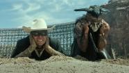 Johnny Depp and Armie Hammer appear in a scene for the 2013 movie The Lone Ranger. - Provided courtesy of none / Peter Mountain / Walt Disney Company