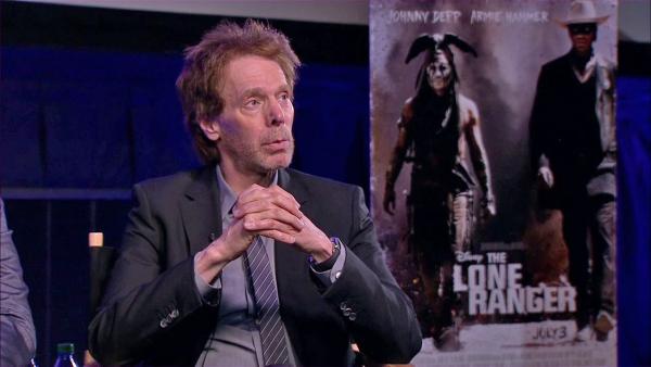 Johnny Depp, Armie Hammer, Gore Verbinski and Jerry Bruckheimer talk about The Lone Ranger at CinemaCon on April 17, 2013.