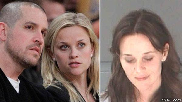 Actress Reese Witherspoon, right, and her fiance, Jim Toth, watch an NBA basketball game on Tuesday, Jan. 4, 2011. / Reese Witherspoon appears in a photo from a mugshot taken on April 20, 2013. - Provided courtesy of AP Photo/Jae C. Hong / Atlanta Department of Corrections Actress Reese Witherspoon, right, and her fiance, Jim Toth, watch an NBA basketball game on Tuesday, Jan. 4, 2011. / Reese Witherspoon appears in a photo from a mugshot taken on April 20, 2013. - Provided courtesy of AP Photo/Jae C. Hong / Atlanta Department of Corrections