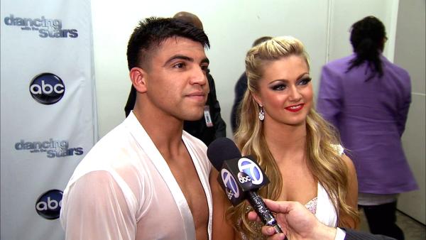 Dancing With The Stars contestant Victor Ortiz speaks after season 16s week 6 elimination on April 23, 2013.