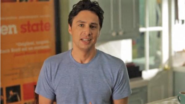 Zach Braff appears in a video posted on the Wish I Was Here Kickstarter campaign website on April 24, 2013. - Provided courtesy of http://www.kickstarter.com/projects/1869987317/wish-i-was-here-1