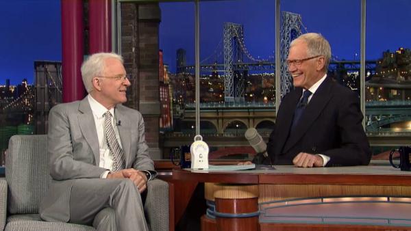 Steve Martin appears on The Late Show with David Letterman on April 23, 2013. - Provided courtesy of CBS / World Wide Pants