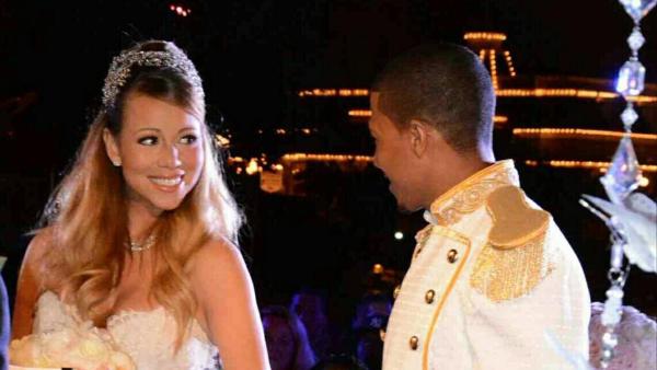 Mariah Carey and Nick Cannon are seen in wedding attire at Disneyland on April 30, 2013. Accompanied by their twins Moroccan and Monroe, the two renewed their vows that day to celebrate their fifth anniversary. - Provided courtesy of twitter.com/MariahCarey/status/329578304510238720/photo/1 / pic.twitter.com/hfLA3LMjtZ