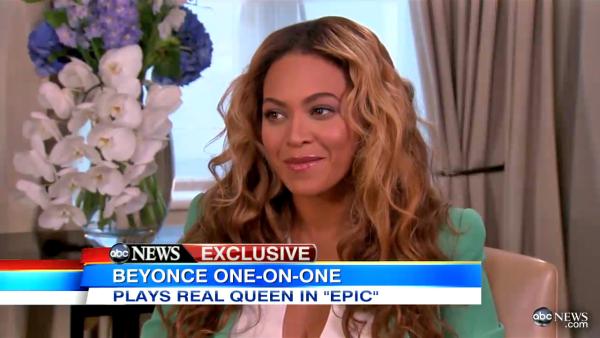 Singer Beyonce appears in an interview with Good Morning America which aired on May 6, 2013. - Provided courtesy of ABC News Singer Beyonce appears in an interview with Good Morning America which aired on May 6, 2013. - Provided courtesy of ABC News
