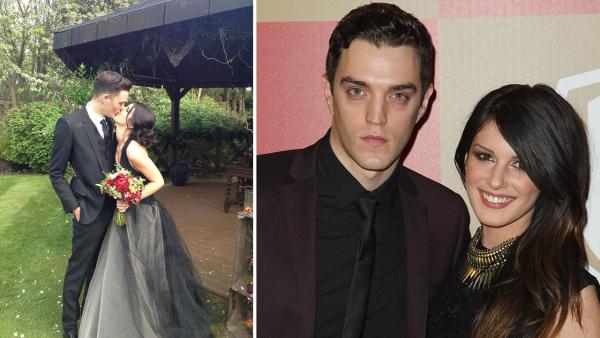 90210 actress Shenae Grimes and Josh Beech appear in their wedding attire in a photo posted on her Twitter page on May 10, 2013. / Josh Beech and Shenae Grimes attend the InStyle and Warner Bros. Golden Globe After Party on Jan. 13, 2013. - Provided courtesy of twitter.com/shenaegrimes/status/332891839512313856/photo/1 pic.twitter.com/YWMFvprqU9 / Matt Sayles / Invision / AP