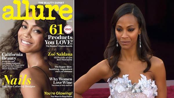 Zoe Saldana appears on the cover for the June 2013 issue of Allure magazine. - Provided courtesy of Allure Magazine Zoe Saldana appears on the cover for the June 2013 issue of Allure magazine. - Provided courtesy of Allure Magazine