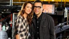 Kristen Wiig appears in a promotional photo with Fred Armisen for the May 11, 2013 episode of Saturday Night Live. - Provided courtesy of Dana Edelson/NBC