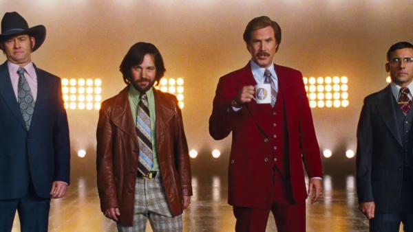 David Koechner, Paul Rudd, Will Ferrell and Steve Carell appear in a trailer for the 2013 movie Anchorman: The Legend Continues.
