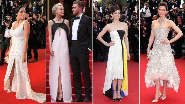 Actress Rosario Dawson arrives for the screening at Cannes. / Carey Mulligan, Justin Timberlake and Jessica Biel arrive for the screening of Inside Llewyn Davis at Cannes / Actress Marion Cotillard arrives for the screening of Blood Ties at Cannes. - Provided courtesy of AP Photo/Lionel Cironneau / Joel Ryan/Invision/AP