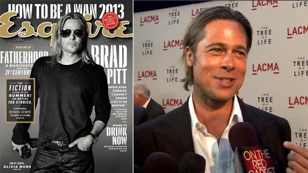 Brad Pitt talks to OnTheRedCarpet.com at the premiere of Tree of Life. / Brad Pitt appears on the June 2013 cover of Esquire magazine. - Provided courtesy of OTRC / OTRC / Esquire magazine Brad Pitt talks to OnTheRedCarpet.com at the premiere of Tree of Life. / Brad Pitt appears on the June 2013 cover of Esquire magazine. - Provided courtesy of OTRC / OTRC / Esquire magazine