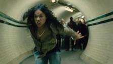 Michelle Rodriguez (Letty) and Gina Carano (Riley) appear in a fight scene in a London Underground subway station for the 2013 movie Fast and Furious 6. - Provided courtesy of none / Universal Pictures