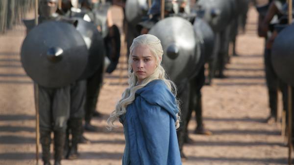 Emilia Clarke appears as Daenerys Targaryen in a scene from season 3 of the HBO series Game of Thrones. - Provided courtesy of HBO / Helen Sloane Emilia Clarke appears as Daenerys Targaryen in a scene from season 3 of the HBO series Game of Thrones. - Provided courtesy of HBO / Helen Sloane