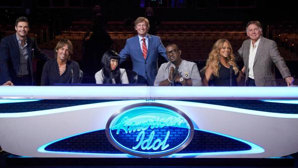 L-R: Ryan Seacrest, Keith Urban, Niki Minaj, Nigel Lythgoe, Randy Jackson, Mariah Carey and Ken Warwick appear in an undated promotional photo for American Idol season 12. - Provided courtesy of Michael Becker / FOX L-R: Ryan Seacrest, Keith Urban, Niki Minaj, Nigel Lythgoe, Randy Jackson, Mariah Carey and Ken Warwick appear in an undated promotional photo for American Idol season 12. - Provided courtesy of Michael Becker / FOX