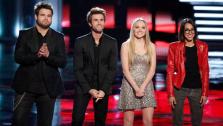 Zach Swon, Colton Swon of The Swon Brothers, Danielle Bradbery, Michelle Chamuel appear on an episode of The Voice on June 17, 2013. - Provided courtesy of Tyler Golden/NBC