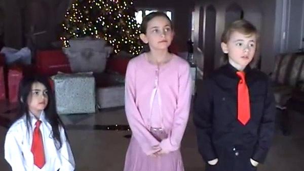 Michael Jacksons children, Blanket, Paris and Prince, stand in front of a Christmas tree and presents in this scene from an undated home video. In the clip, the singer, who is behind the camera, asks the kids what they want to do when they grow up. - Provided courtesy of OTRC / Official trial exhibit - Los Angeles Superior Court