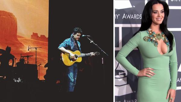 John Mayer appears on stage at the Marcus Amphitheatre in Milwaukee, Wisconsin, on July 6, 2013. It marked his first major performance since undergoing throat surgery in 2012. / Katy Perry attends the 2013 Grammys on Feb. 10, 2013. - Provided courtesy of OTRC / twitter.com/JohnMayer/status/353714486978428928/photo/1 John Mayer appears on stage at the Marcus Amphitheatre in Milwaukee, Wisconsin, on July 6, 2013. It marked his first major performance since undergoing throat surgery in 2012. / Katy Perry attends the 2013 Grammys on Feb. 10, 2013. - Provided courtesy of OTRC / twitter.com/JohnMayer/status/353714486978428928/photo/1