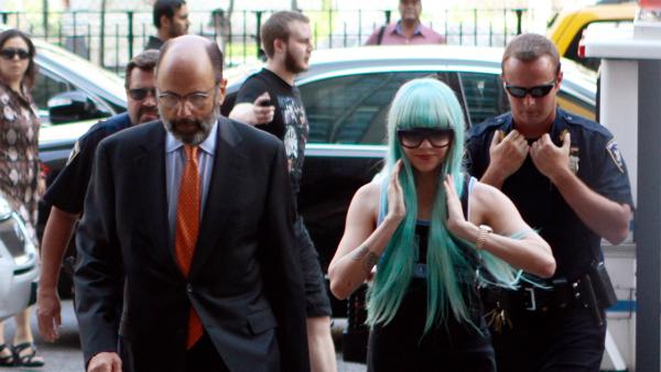 Amanda Bynes appears before a judge on July 9, 2013. She was arrested in Manhattan in May. Police say the actress threw a bong out of a window. - Provided courtesy of OTRC Amanda Bynes appears before a judge on July 9, 2013. She was arrested in Manhattan in May. Police say the actress threw a bong out of a window. - Provided courtesy of OTRC