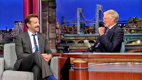 Jason Sudeikis appears on Late Show with David Letterman on July 24, 2013. - Provided courtesy of CBS/WorldwidePants Jason Sudeikis appears on Late Show with David Letterman on July 24, 2013. - Provided courtesy of CBS/WorldwidePants