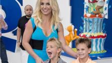 Britney Spears and sons Sean Preston, 7, and Jayden James, 6, attend the premiere of The Smurfs 2 at the Regency Village Theatre in Westwood, near Los Angeles, on July 28, 2013. - Provided courtesy of Lionel Hahn / Abacausa / startraksphoto.com