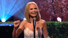Kristin Chenoweth appears on the NBC series The Tonight Show with Jay Leno on July 30, 2013. She sang a parody of the Wicked song Popular about Anthony Weiner. - Provided courtesy of NBC