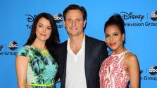 Scandal stars Bellamy Young, Tony Goodwyn and Kerry Washington attend the Disney-ABC Television TCA panel event in Beverly Hills, California on Aug. 4, 2013. - Provided courtesy of Sara De Boer / startraksphoto.com