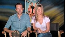 Jason Sudeikis and Jennifer Aniston appear in a satellite interview with OTRC.com on Aug. 7, 2013. - Provided courtesy of OTRC