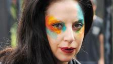 Lady Gaga meets fans outside a radio studio in Los Angeles on Aug. 13, 2013. - Provided courtesy of David Wright / Startraksphoto.com